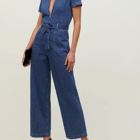 Reformation Cassidy Denim Jumpsuit - Picture 1 of 8